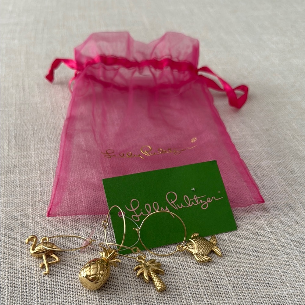 Lilly Pulitzer Gold Tropical Charm Earrings